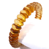Bakelite Translucent Ribbed Bracelet vintage - Rhinestone Rosie