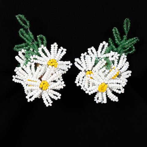 Beaded Flower Cluster Earrings