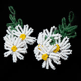 Beaded Flower Cluster Earrings vintage - Rhinestone Rosie