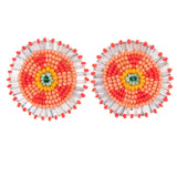 Seed Bead Earrings vintage - Rhinestone Rosie