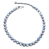 Blue Aurora Borealis Rhinestone Necklace Austria vintage - Rhinestone Rosie
