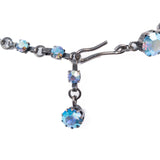 Blue Aurora Borealis Rhinestone Necklace Austria vintage - Rhinestone Rosie