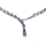 Light Blue Cabochon Rhinestone Necklace vintage - Rhinestone Rosie