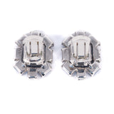 Blue / Light Blue Rectangle Rhinestone Earrings vintage - Rhinestone Rosie