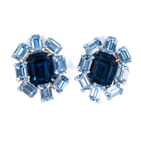 Blue Rhinestone Earrings