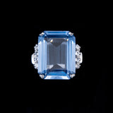 Blue Spinel Ring 14kt vintage - Rhinestone Rosie