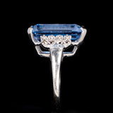 Blue Spinel Ring 14kt vintage - Rhinestone Rosie