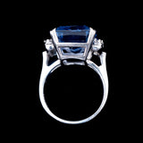 Blue Spinel Ring 14kt vintage - Rhinestone Rosie