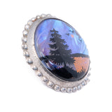 Butterfly Wing Brooch Round vintage - Rhinestone Rosie