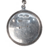 Butterfly Wing Pendant Necklace Reverse Painted Woman in Garden vintage - Rhinestone Rosie