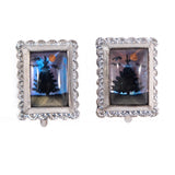 Butterfly Wing Earrings Rectangle vintage - Rhinestone Rosie
