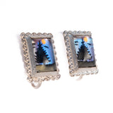 Butterfly Wing Earrings Rectangle vintage - Rhinestone Rosie