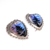 Butterfly Wing Earrings Heart Shaped vintage - Rhinestone Rosie