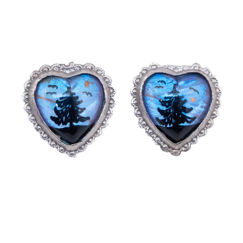Butterfly Wing Earrings Heart Shaped