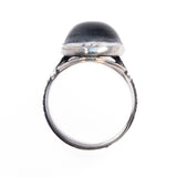 Butterfly Wing Ring with Palm Tree in Sterling Silver vintage - Rhinestone Rosie