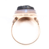 Agate Cameo Ring 14kt antique - Rhinestone Rosie