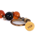 Carnelian and Black Onyx Earrings 9ct vintage - Rhinestone Rosie