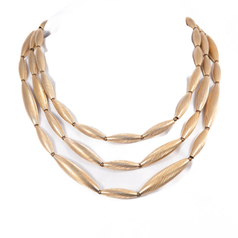 Castlecliff Gold Tone Bead Necklace