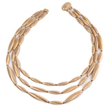 Castlecliff Gold Tone Bead Necklace vintage - Rhinestone Rosie