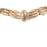 Castlecliff Gold Tone Bead Necklace vintage - Rhinestone Rosie