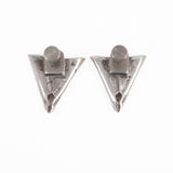Collar Tips Sterling Silver Hand Engraved vintage - Rhinestone Rosie