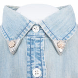 Collar Tips Sterling Silver and 10kt vintage - Rhinestone Rosie 