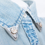 Collar Tips Sterling Silver and 10kt vintage - Rhinestone Rosie 