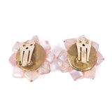 Coro Pink Bead Cluster Earrings vintage - Rhinestone Rosie