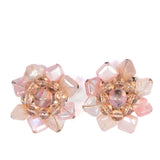 Coro Pink Bead Cluster Earrings vintage - Rhinestone Rosie