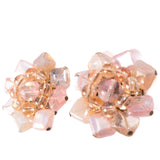 Coro Pink Bead Cluster Earrings vintage - Rhinestone Rosie