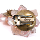 Coro Pink Bead Cluster Earrings vintage - Rhinestone Rosie