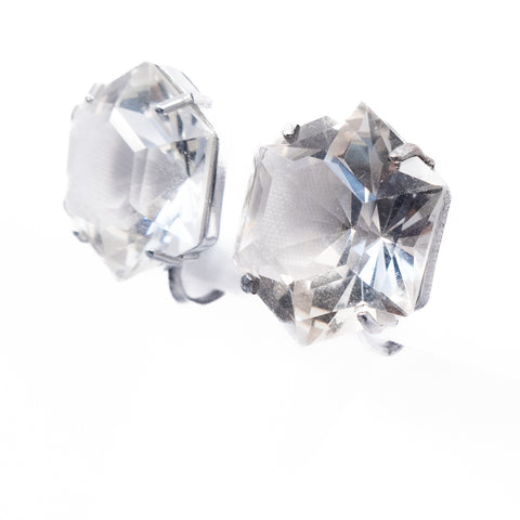 Hexagonal Rock Crystal Earrings Japanese