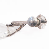 Pear Shaped Crystal Drop Earrings silver vintage - Rhinestone Rosie