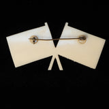 Celluloid Double Flag Brooch rhinestone vintage - Rhinestone Rosie