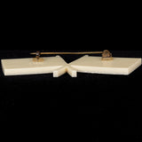 Celluloid Double Flag Brooch rhinestone vintage - Rhinestone Rosie