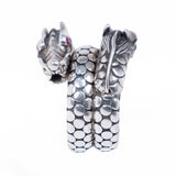 Naga Dragon Coil Ring Sterling Silver with Ruby Eyes by John Hardy Legends vintage - Rhinestone Rosie