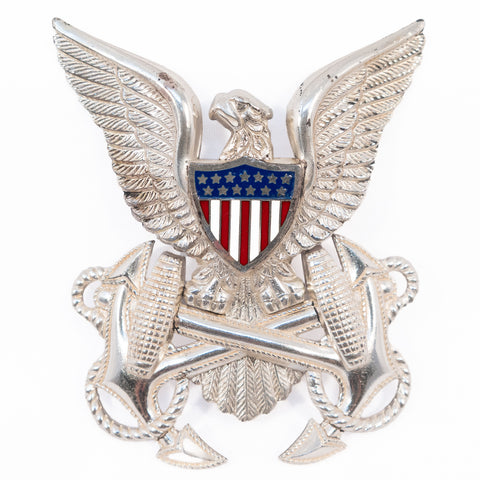 WWII Navy Officers Cap Badge by Vanguard