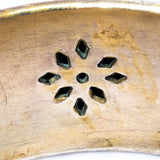 Enamel Bracelet Wide Blossom Brass vintage - Rhinestone Rosie