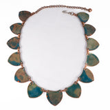 Copper Enamel Link Necklace vintage - Rhinestone Rosie