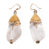 Italian Quartz Enamel Earrings Sterling vintage - Rhinestone Rosie
