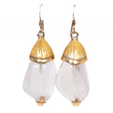 Italian Quartz Enamel Earrings Sterling vintage - Rhinestone Rosie