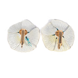 Yellow Green Enamel Flower Earrings by Hedy / Hedison Jewelry vintage - Rhinestone Rosie
