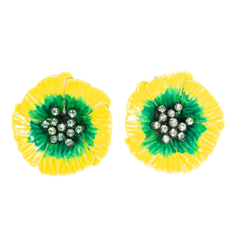 Enamel Flower Earrings by Hedy