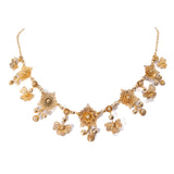 Filigree Flower Necklace vintage - Rhinestone Rosie