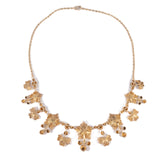 Filigree Flower Necklace vintage - Rhinestone Rosie