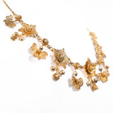 Filigree Flower Necklace vintage - Rhinestone Rosie