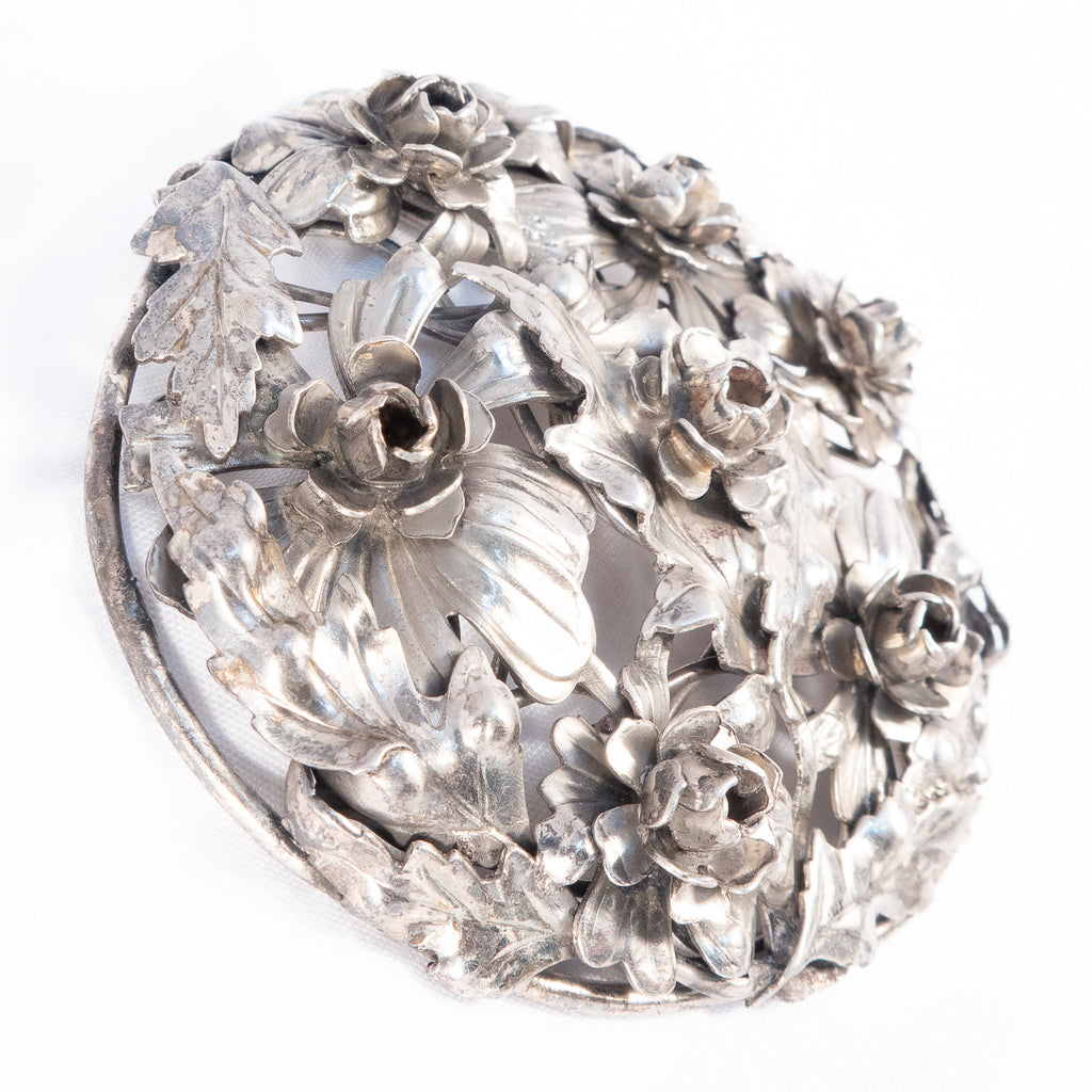 Multi Flower Brooch Sterling Silver