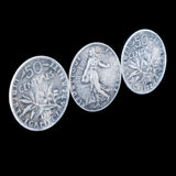 French 50 Centimes Brooch 1918 silver vintage - Rhinestone Rosie
