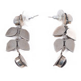Garnet Dangle Earrings Sterling Silver vintage - Rhinestone Rosie