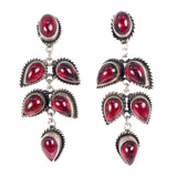 Garnet Dangle Earrings Sterling Silver vintage - Rhinestone Rosie
